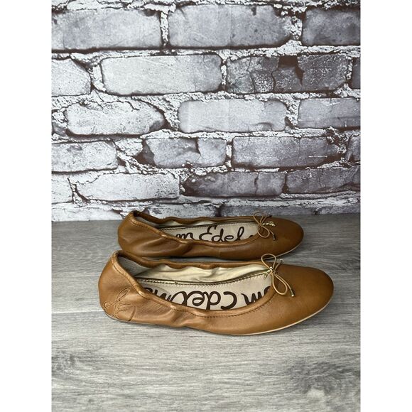 Sam Edelman Felicia Brown Leather Bow Classic Ballet Flats Women Sz 7.5M US/38.5 - Picture 3 of 16